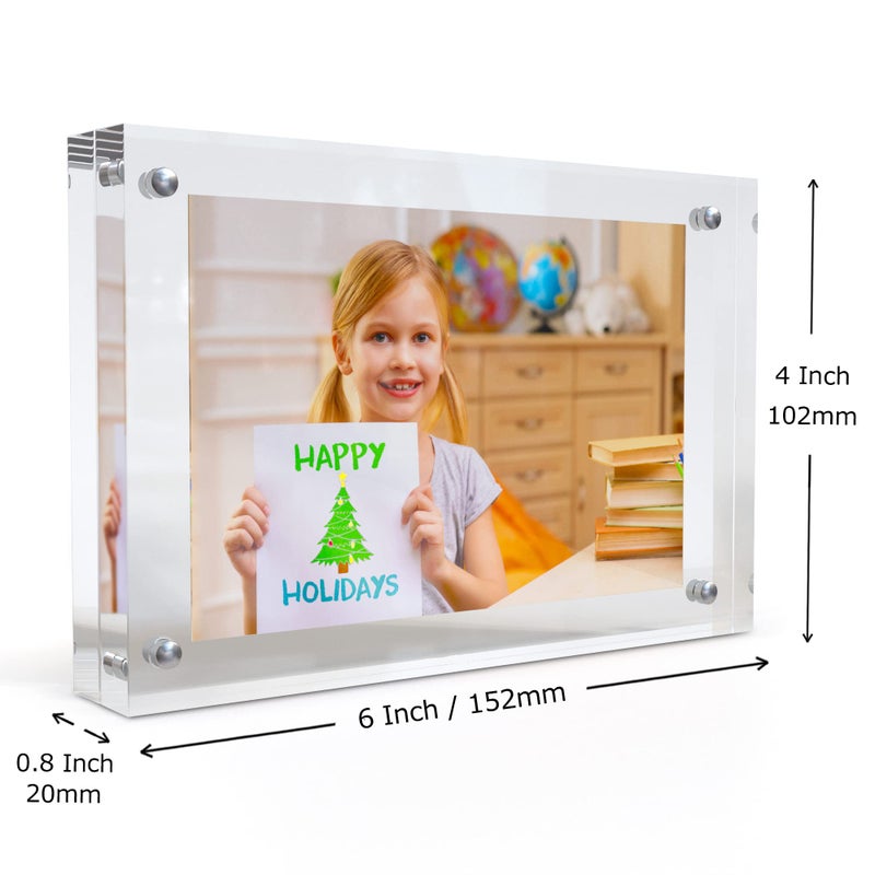 MÃRA-K MIRA-K | Crystal Memories | Acrylic Picture Frame 4x6 with Magnetic Closure | Lucite Photo Frame for Tabletop | Decorative Display for Tickets, Postcards and Awards - Image 2